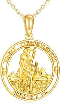 wholesale 14K Gold Saint Christopher Protect Us Necklace Religious s for Women-st. Christopher
