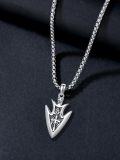 wholesale 925 Sterling Silver Triskele Celtic Knot Arrowhead Pendant Necklace  with Chain and Gift Box - Greek Mythology Jewelry for Men & Women-0-1