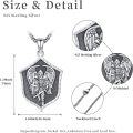 wholesale 925 Sterling Silver Shield Angel Cross Sword Necklace Catholic Protection Jewelry-0-3