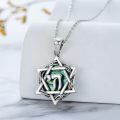 TOUPOP Sterling Silver Star Of David Necklace With Chai Symbol-0-4