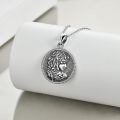 TOUPOP Sterling Silver Snake/St Christopher Protection Amulet Pendant Jewelry Gift-0-1