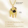 wholesale Gold 925 Sterling Silver Pug Dog Breed CZ Charm Necklace for Pet Lovers-0-3