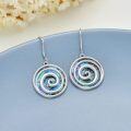 wholesale 925 Sterling Silver Abalone Shell Spiral Drop Earrings-0-2