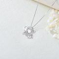 wholesale 925 Sterling Silver Moissanite Celtic Heart Pendant Necklace for Women 18+2 Chain-0-3