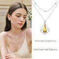 wholesale  sterling silver yellow citrine triangle pendant necklace for women ( chars)-0-2