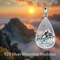 wholesale 925 Sterling Silver Teardrop Abalone Shell Mountain Pendant Necklace with Mustard Seed Charm for Women Christian s-0-5