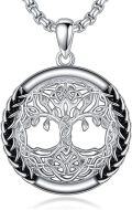 wholesale 925 Sterling Silver Tree of Life Pendant Necklace  Norse Viking Symbol Jewelry for Women and Men-0-0