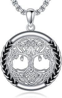 wholesale 925 Sterling Silver Tree of Life Pendant Necklace  Norse Viking Symbol Jewelry for Women and Men-Tree of Life