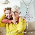 wholesale 925 Sterling Silver Heart Pendant with Infinity Knot and Cubic Zirconia - Grandma I Love You Forever Necklace for Mother's Day Gifts-0-4