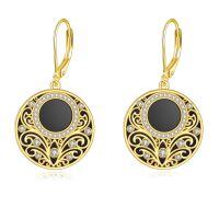 wholesale 925 Sterling Silver Celtic Teardrop Filigree Earrings Jewelry Gifts for Women-Black Onyx Filigree Earrings