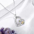 wholesale 925 Sterling Silver Dinosaur & Baby Love Forever Heart Pendant Necklace for Women Girls Gifts-0-1