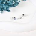 wholesale 925 Silver Moonstone Stud Earrings 7mm, Hypoallergenic Gift for Women-0-3