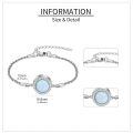 wholesale 925 Sterling Silver Opal Circle Chain Link Bracelet-0-4