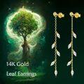 wholesale 14K Gold Threader Dangle Earrings with Marquise CZ Stones on Long Chains for Women-0-2