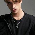 wholesale 925 Sterling Silver Saint Benedict Shield Pendant Necklace For Men Protection-0-5