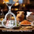 wholesale 925 Sterling Silver Love You Forever Hamster Heart Pendant Necklace Gifts for Women-0-4