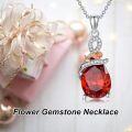 wholesale Sterling Silver Aquamarine Amethyst Ruby Pendant Necklace for Women-0-3