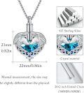 wholesale 925 Sterling Silver Heart-Shaped Blue Crystal Celtic Wolves Urn Keepsake Jewelry Pendant with Funnel and Fill Tool - Memorial Ashes Holder Necklace Gifts for Women-0-4