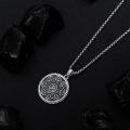 wholesale 925 Sterling Silver Seiyang Buddhism Om Lotus Pendant Necklace for Men Women with 2.5mm 22+2 IN Rolo Chain (with Gift Box)-0-5