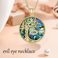 TOUPOP Sterling Silver & Turquoise Tree Of Life Necklace-0-3