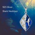 wholesale 925 Sterling Silver Blue Tiger Eye Starfish Pendant Necklace for Women Gifts-0-4