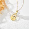 wholesale 14K Gold Frog Green Crystal Teardrop Pendant Necklace for Women Girls-0-3