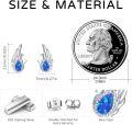 wholesale 925 Sterling Silver Blue Fire Opal Winged Stud Earrings for Women-0-1