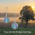 wholesale TOUPOP Tree Earrings Tree Dangle Earrings For Women 925 Sterling Silver Moonstone/turquoise/malachite/tiger Eye/celtic Knot Earrings Jewelry Birthday Gifts For Women Girls -0-2