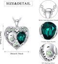 wholesale 925 Sterling Silver 925 Emerald Green Crystal Elephant Heart Photo Locket Pendant Necklace for Women and Girls-0-5