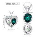 wholesale 925 Sterling Silver 925 Emerald Green Crystal Elephant Heart Photo Locket Pendant Necklace for Women and Girls-0-5