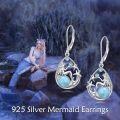 wholesale 925 Sterling Silver & Crystal Mermaid Earrings - Symbol of Kindness, Beauty, Pure Love - Perfect Gift for Her (21.6x13.9mm)-0-5
