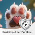 wholesale 925 Sterling Silver Heart Charm With Paw Print Design For Bracelets Or Necklaces Elegant Pet Lovers Jewelry Accessory-0-4