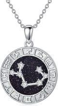 wholesale 925 Sterling Silver Taurus Zodiac Sign Constellation Pendant Necklace with Cubic Zirconia and Starry Sky Design for Women & Men-0-0