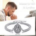 wholesale 925 Sterling Silver Saint Dymphna Prayer Protection Charm Bracelet for Women and Men-0-4