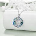 wholesale 925 Sterling Silver Blue Crystal Tree of Life Pendant Necklace for Women's s-0-1