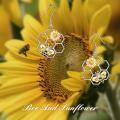 wholesale 925 Sterling Silver Bee Honeycomb Flower Earrings-0-4