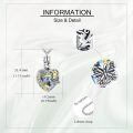 wholesale 925 Sterling Silver Multicolor Crystal Heart Pendant with Butterflies and Dragonfly Design Cremation Jewelry for Ashes Memorial Gifts for Women-0-4