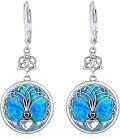 wholesale 925 Sterling Silver Blue Opal Celtic Tree Of Life Claddagh Triskele Trinity Knot Leverback Dangle Drop Earrings For Women Vintage Lucky -0-0