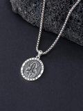 wholesale 925 Sterling Silver Santa Muerte Triple Moon Witch Knot Skull Cowboy Pendant Necklace-0-1