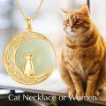 wholesale 925 Sterling Silver Cat On Moon Pendant Necklace-0-23