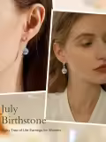 TOUPOP Sterling Silver Austrian Crystal Tree Of Life Birthstone Dangle Earrings-0-2