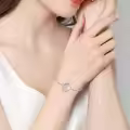 TOUPOP Sterling Silver Rose Heart Butterfly Initial H Link Bracelet Gift for Women-0-1