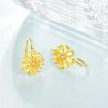 wholesale 925 Sterling Silver Flower Drop Earrings Wholesale With Yellow Gemstones-0-1