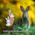 wholesale 925 Sterling Silver Rabbit And Carrot Pendant Necklace Wholesale With Orange Zircon-0-1