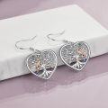 wholesale 925 Sterling Silver Heart Tree of Life Owl Dangle Drop Earrings for Women Girls Mom Daughter Gift-0-2