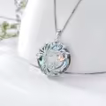 TOUPOP Sterling Silver Purple Crystal Butterfly Tree Of Life Pendant Necklace-0-4