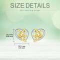 wholesale 925 Sterling Silver Frog Heart Stud Earrings Two Tone Gold Plated-0-4