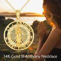 wholesale 14K Gold Saint Florian Firefighter Protection Cross Pendant Necklace for Men & Women-0-5
