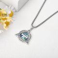 wholesale 925 Sterling Silver Abalone Shell Triangle Pendant Necklace for Women Girls-0-1