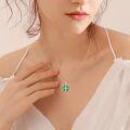 wholesale 925 Sterling Silver Four-Leaf Clover Pendant Necklace - Irish Luck Symbol Jewelry for St Patrick's Day-0-5